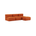  | Soft Sofa Indoor - 3 Seater Open - Orange Jaquard Mit Hocker | SACKit