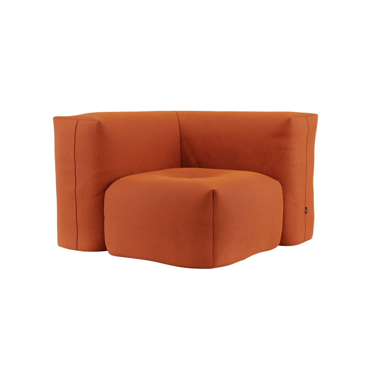 Soft Sofa Indoor Corner in orangefarbenem Jaquardstoff mit weichen Polstern und modernem Design | Soft Sofa Indoor - Corner - Orange Jaquard | SACKit