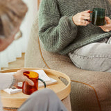 SACKit Chair & Pouf Indoor in Teddy Brown Stoff, gemütlicher Lounge - Sessel mit passendem Pouf. | SACKit Chair & Pouf Indoor - Orange Jaquard | SACKit