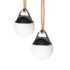 Zwei weiße SACKit Light 155 Outdoor - Lampen mit Hanfseilgriff und rundem Design auf weißem Hintergrund. | Light 155 (2 pack) - | SACKit