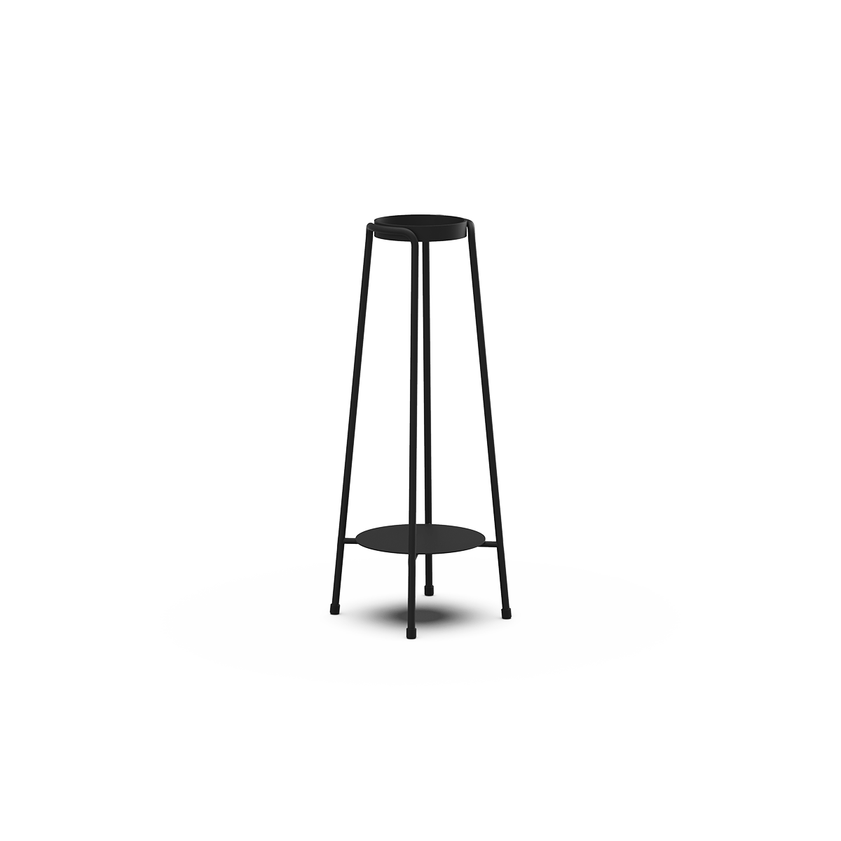 Schwarze Bio Lampe aus Edelstahl mit hitzebeständigem Glas im Patio Accessory Stand Ø14