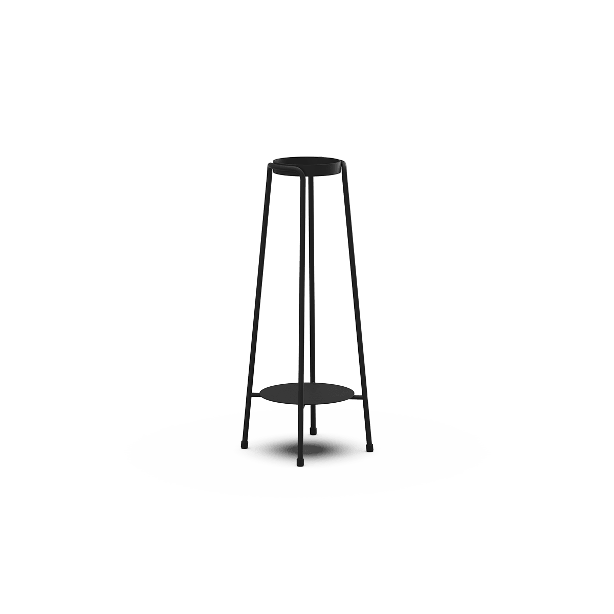 Schwarze Bio Lampe aus Edelstahl mit hitzebeständigem Glas auf rundem Patio Accessory Stand | Patio Accessory Stand Ø14 + Bio Lamp - | SACKit