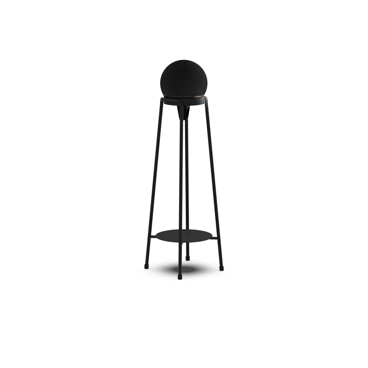 Schwarzer pulverbeschichteter Edelstahlständer mit Play Lautsprecher aus Hanfseil und Polyestergewebe | Patio Accessory Stand Ø14 + Play - | SACKit