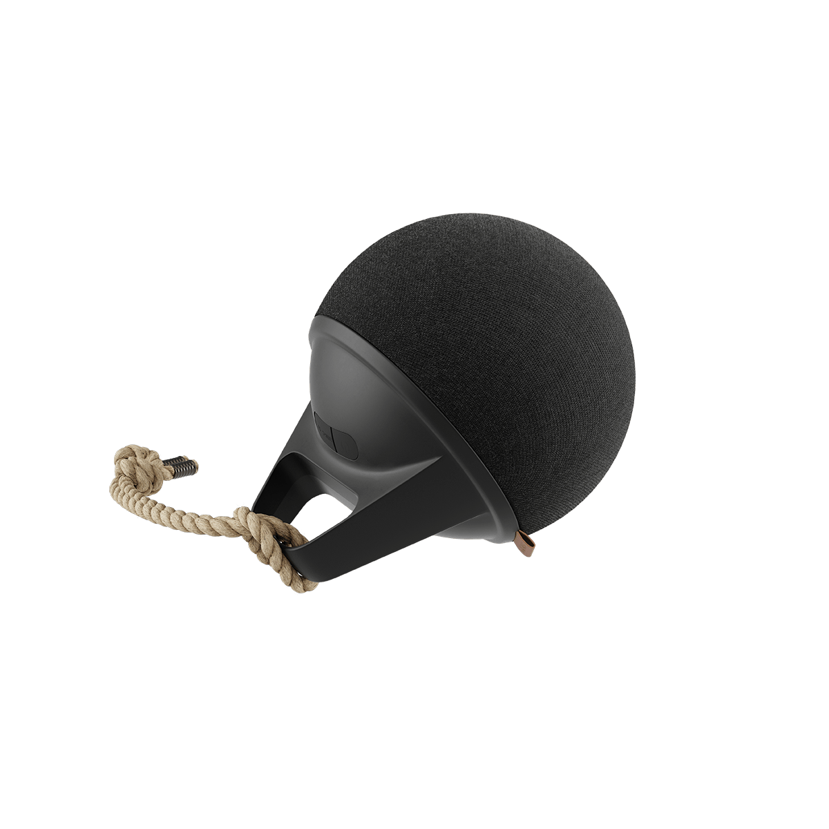Schwarzer pulverbeschichteter Edelstahlständer Patio Accessory Stand Ø14 mit Play Lautsprecher aus Hanfseil und Polyestergewebe | Patio Accessory Stand Ø14 + Play - | SACKit