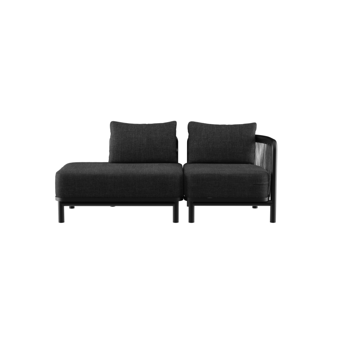  | Kirra Lounge Sofa - 2 - Sitzer mit open end - Kirra Noir Rechts | SACKit