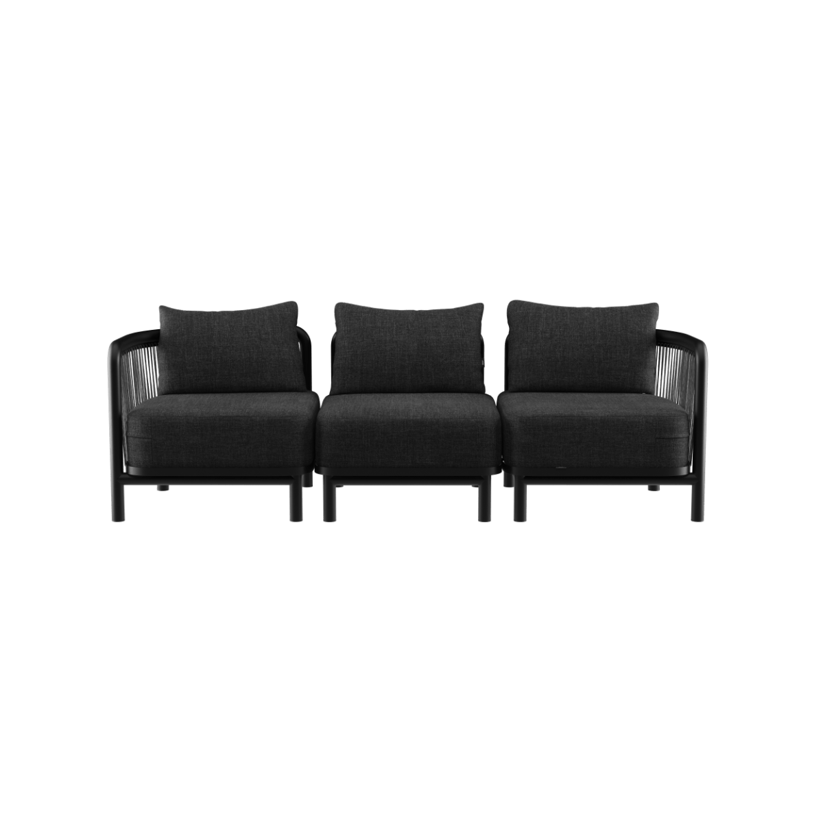  | Kirra Lounge Sofa - 3 - Sitzer - Kirra Noir Ohne Hocker | SACKit