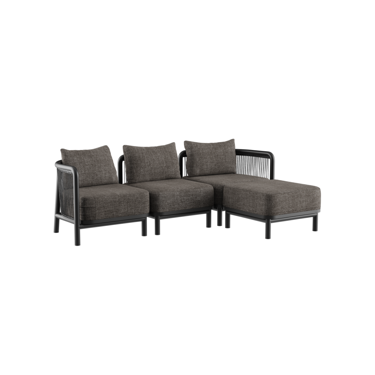 variant_9580099% | Kirra Lounge Sofa - 3 - Sitzer - Kirra Noir Mit Hocker | SACKit