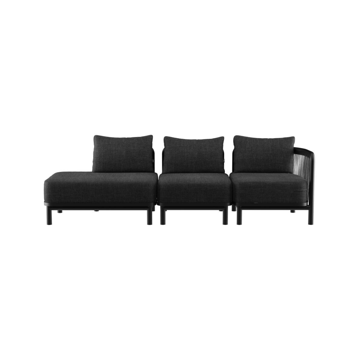  | Kirra Lounge Sofa - 3 - Sitzer mit open end - Kirra Noir Rechts | SACKit