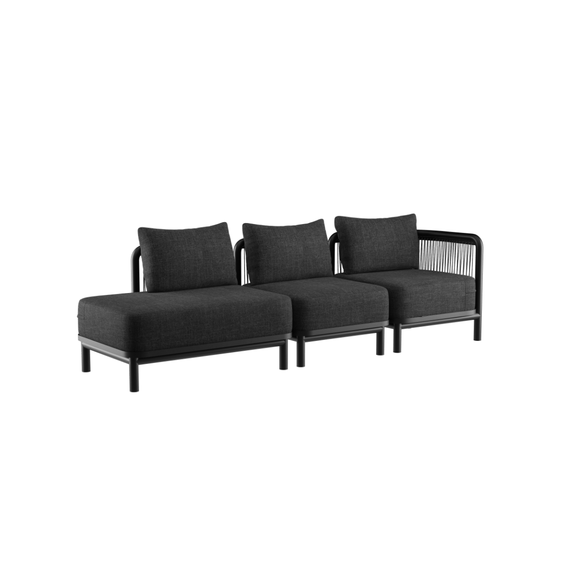  | Kirra Lounge Sofa - 3 - Sitzer mit open end - Kirra Noir Links | SACKit