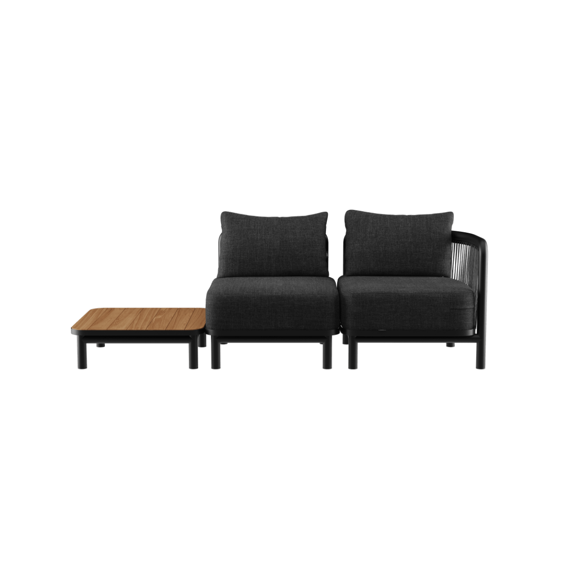  | Kirra Lounge Sofa - 2 - Sitzer mit Kirra Table - Kirra Noir Ohne Accessory Fit | SACKit