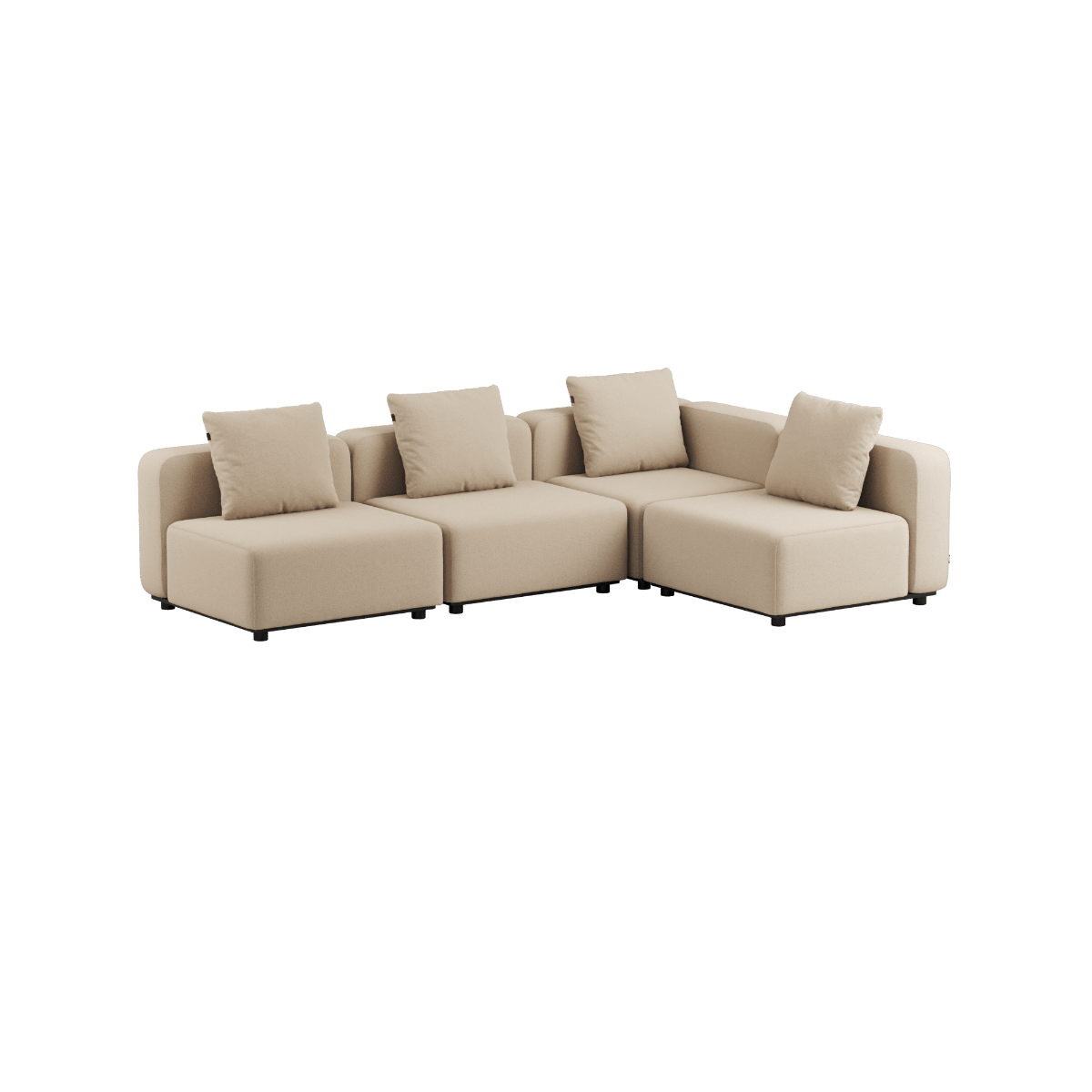 Cobana Lounge Sofa 4 - Sitzer Ecksofa in Bouclé Beige ohne Armlehnen, skandinavisches Design, Outdoor - Möbel | Cobana Lounge Sofa - 4 seater corner sofa - Boucle Beige Ohne Armlehnen | SACKit