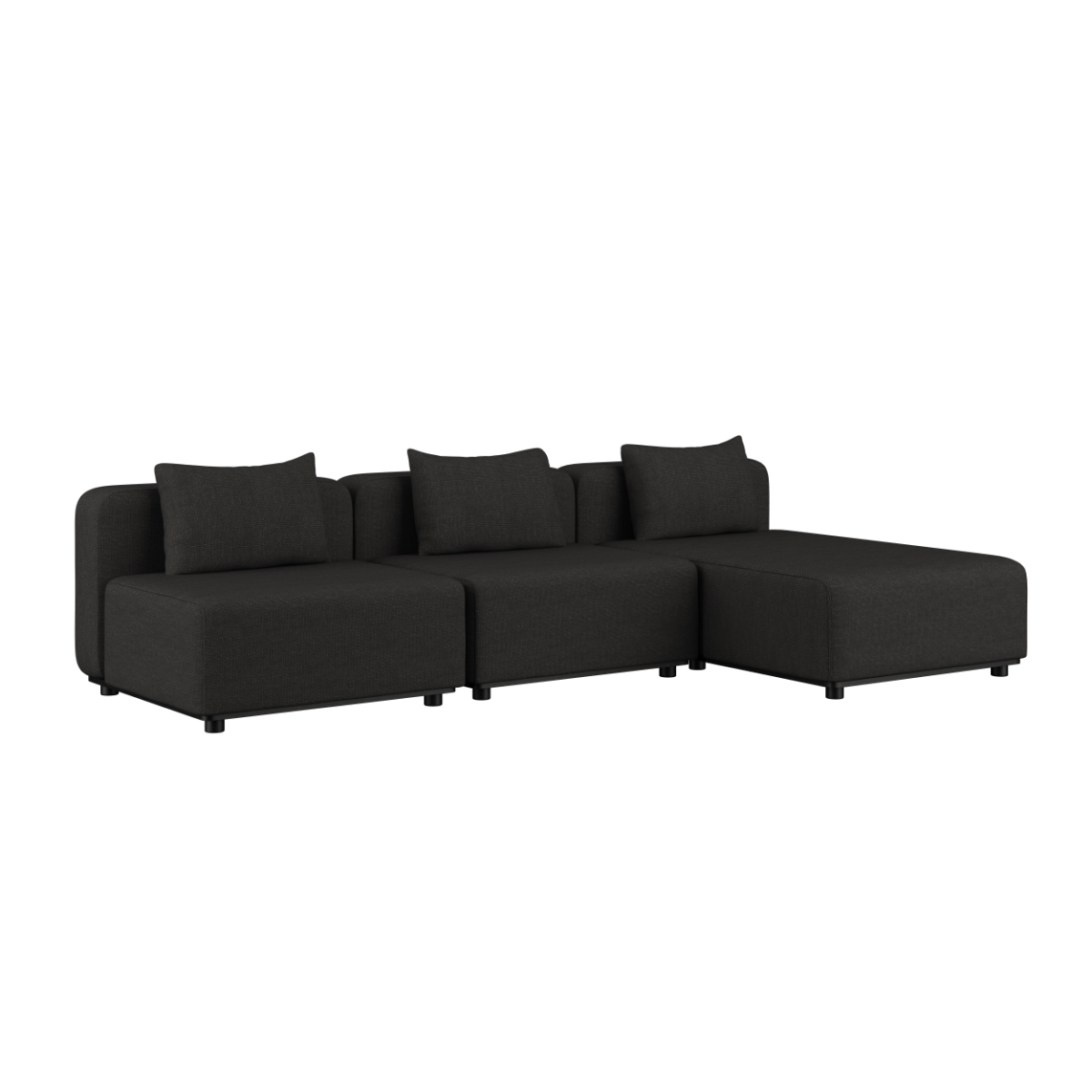 variant_9581133% | Cobana Lounge Sofa - 4 Seater Chaise - Cobana Black Mit Armlehnen | SACKit