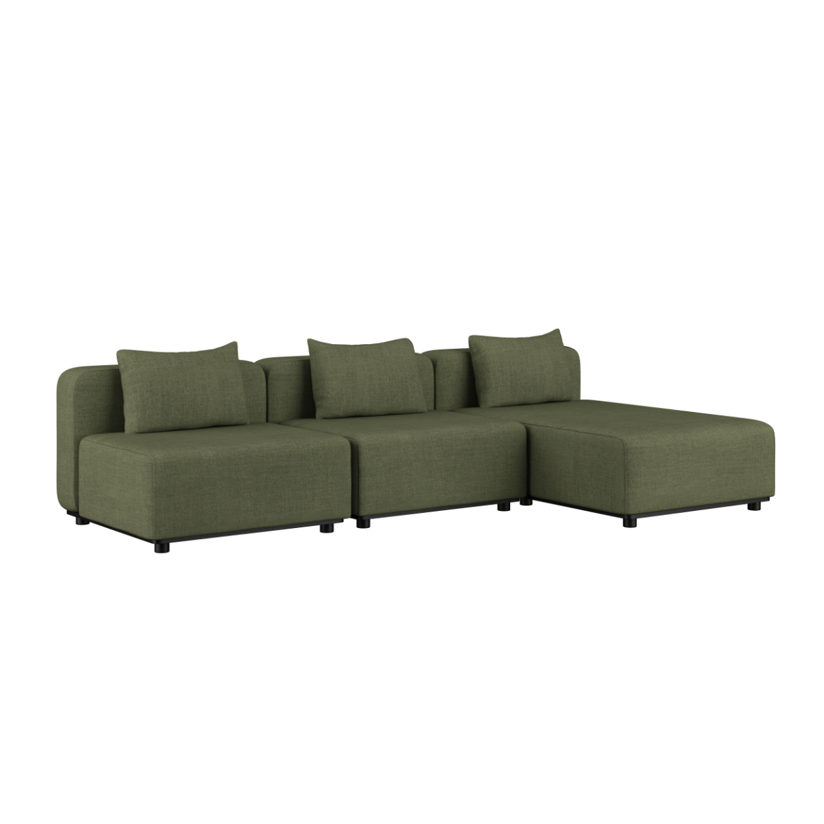 variant_9581144% | Cobana Lounge Sofa - 4 Seater Chaise - Kirra Olive Ohne Armlehnen | SACKit