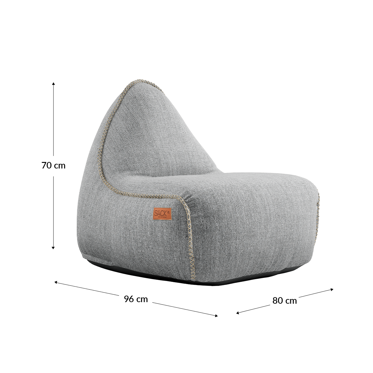 Cobana Lounge Chair in Sand Melange mit Leinenstichen, bequemer Sitzsack mit Rückenlehne. | Cobana Lounge Chair - Sand Melange (Linen stitches) - | SACKit