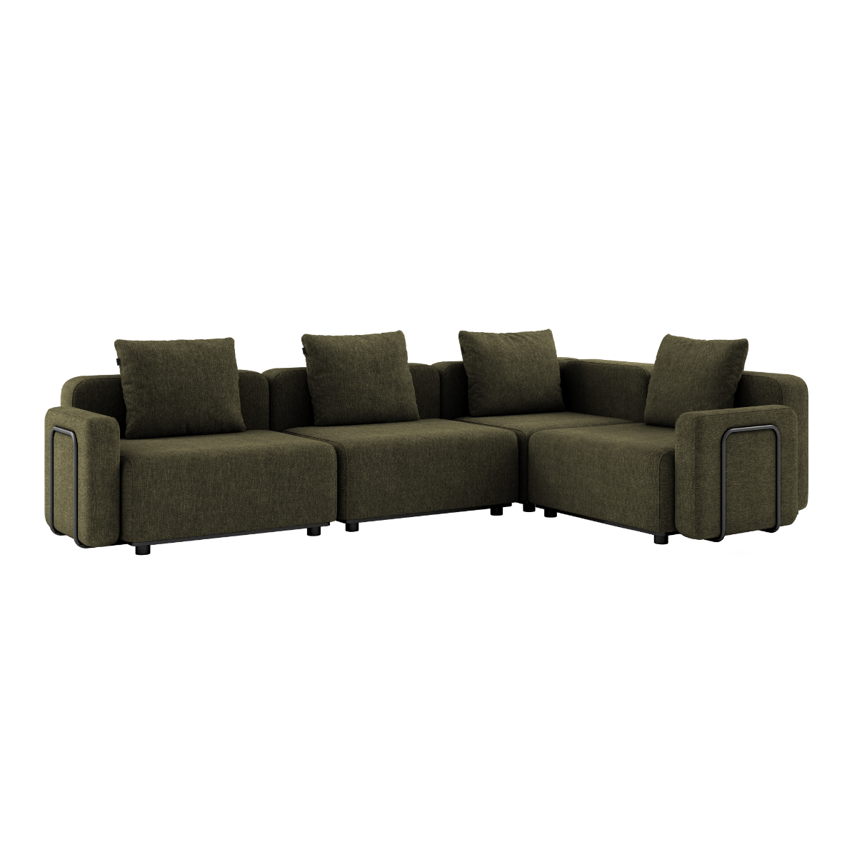  | Cobana Lounge Sofa - 5 - Sitzer Ecksofa - Kirra Olive Mit Armlehnen | SACKit