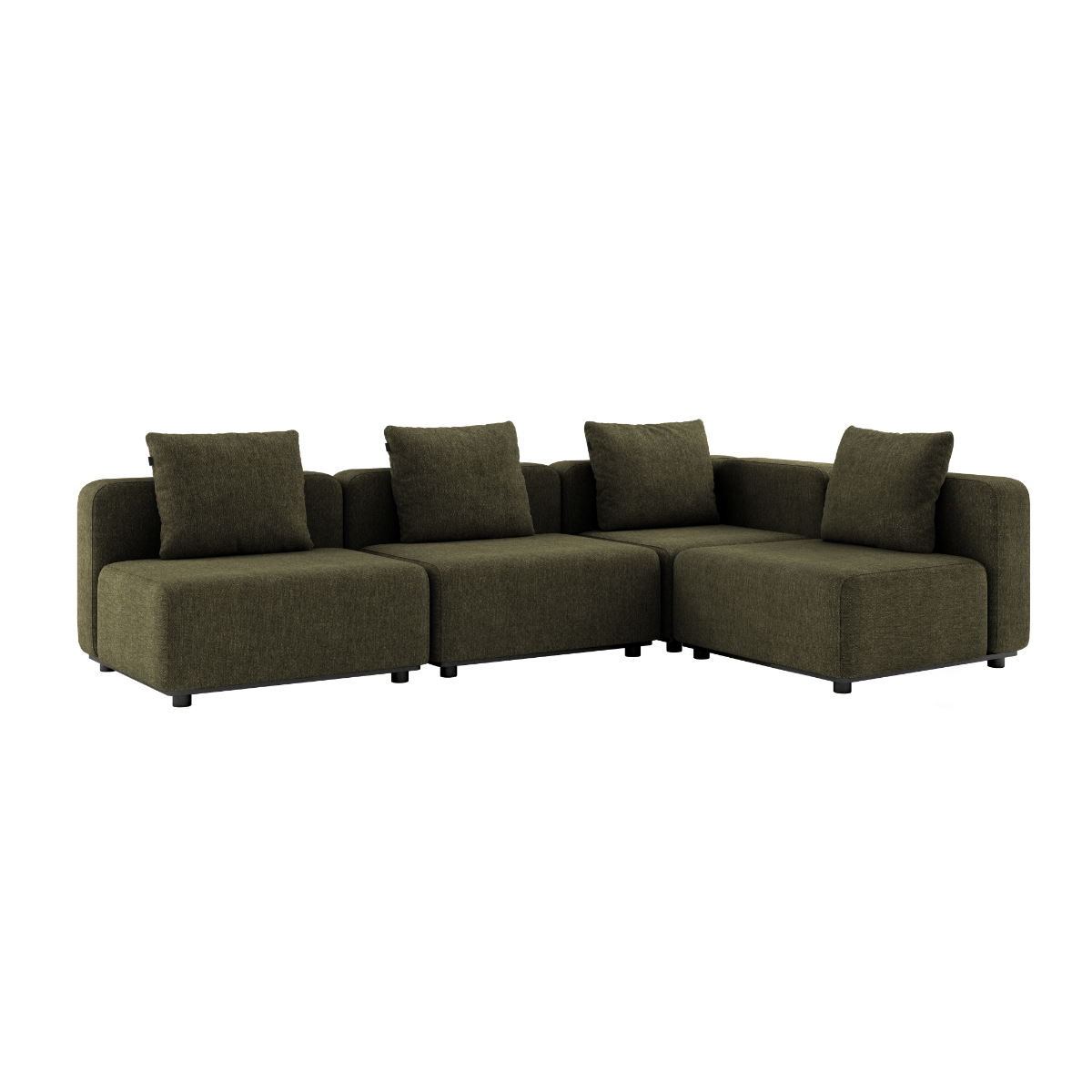  | Cobana Lounge Sofa - 5 - Sitzer Ecksofa - Kirra Olive Ohne Armlehnen | SACKit