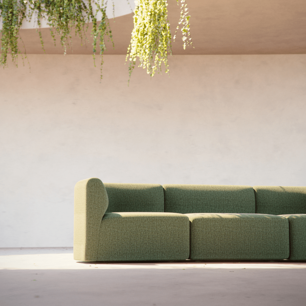 Fjord Sofa Eckteil links in Cosmo Olive mit weichen Linien und skandinavischem Design | Fjord Sofa - Corner Section Left - Cosmo Mustard | SACKit