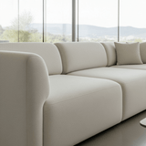 Rechtes Eckmodul des Fjord Sofas in neutralem Farbton mit weichen Linien und skandinavischem Design | Fjord Sofa - Corner Section Left - Cosmo Mustard | SACKit