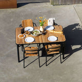 Kirra Dining Table & 4 Kirra Patio Chair | Kirra Dining Table & 4 Kirra Patio Chair - Noir | SACKit