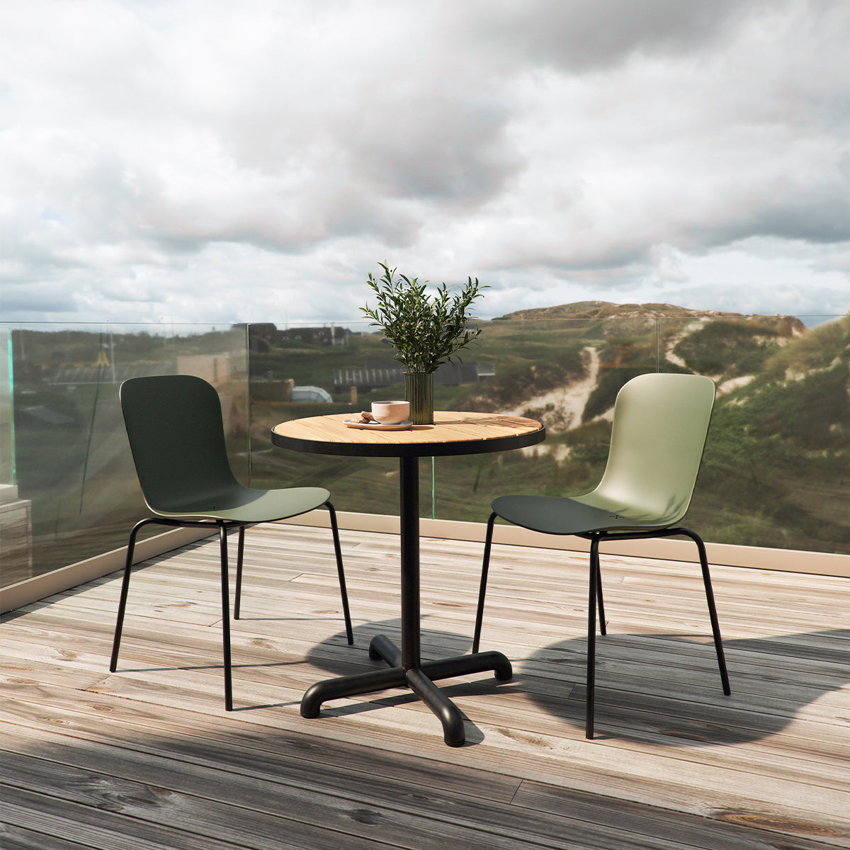 Kirra Cafe Table Noir & 2 Patio Chair No. One - SACKit Gartenmöbel-Cafe Set