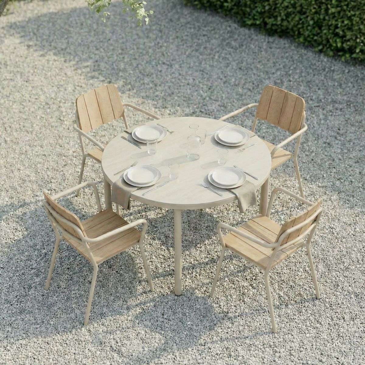 Kirra Dining Table Ø110 Ceramic & 4 Kirra Patio Chair | Kirra Dining Table Ø110 Ceramic & 4 Kirra Patio Chair - | SACKit