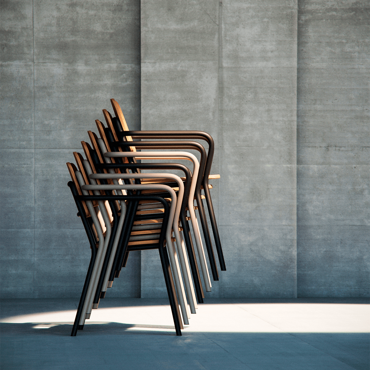 Kirra Patio Chair aus pulverbeschichtetem Aluminium und unbehandeltem Teakholz, eleganter Gartenstuhl. | Kirra Patio Chair - Taupe | SACKit