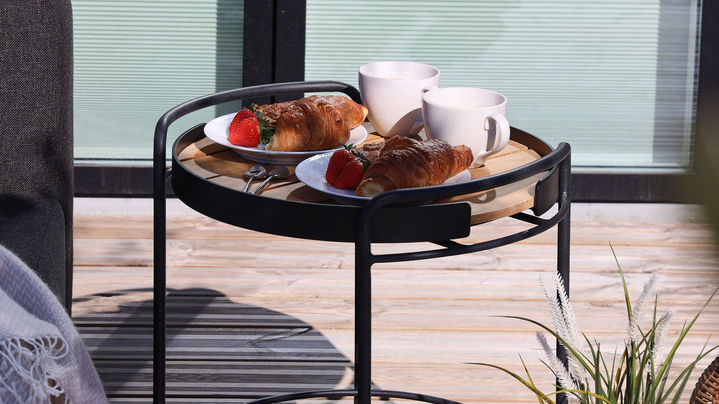 Patio Serving Table w/ Patio Serving Tray - Serviertisch für drinnen und drauβen