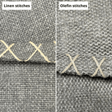 Cobana Lounge Chair in Sand Melange mit Leinenstichen, bequemer Sitzsack mit Rückenlehne.