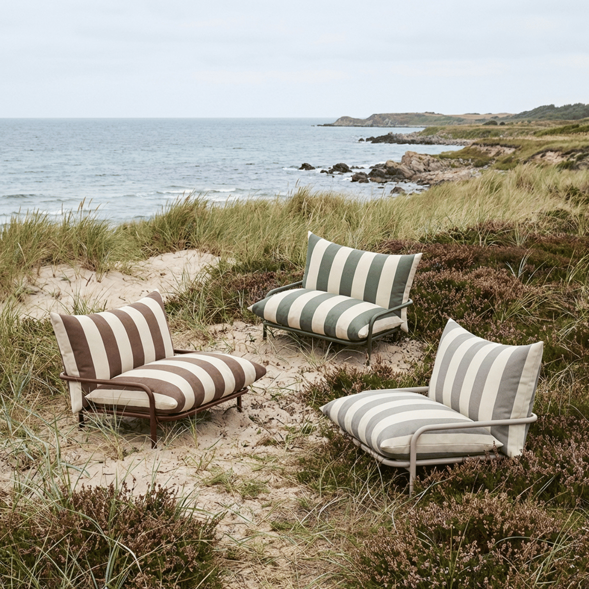 Mollis Lounge Chair - Outdoor Loungesessel aus pulverbeschichtetem Aluminium und Olefin