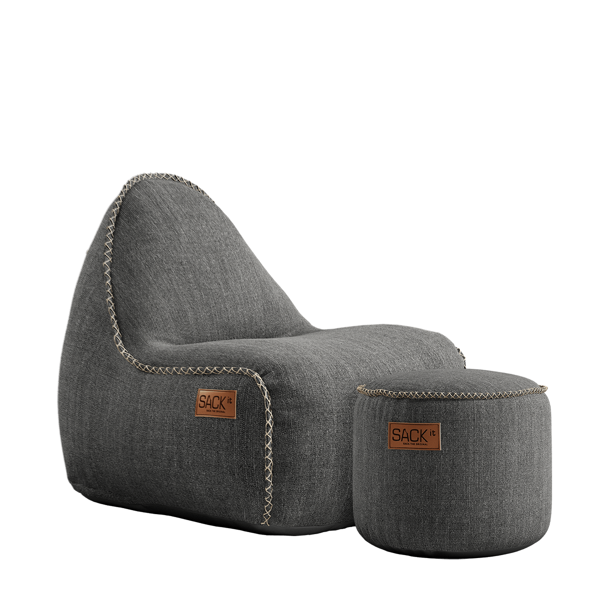  | Cobana Junior Lounge Chair & Pouf - Cobana Grey | SACKit