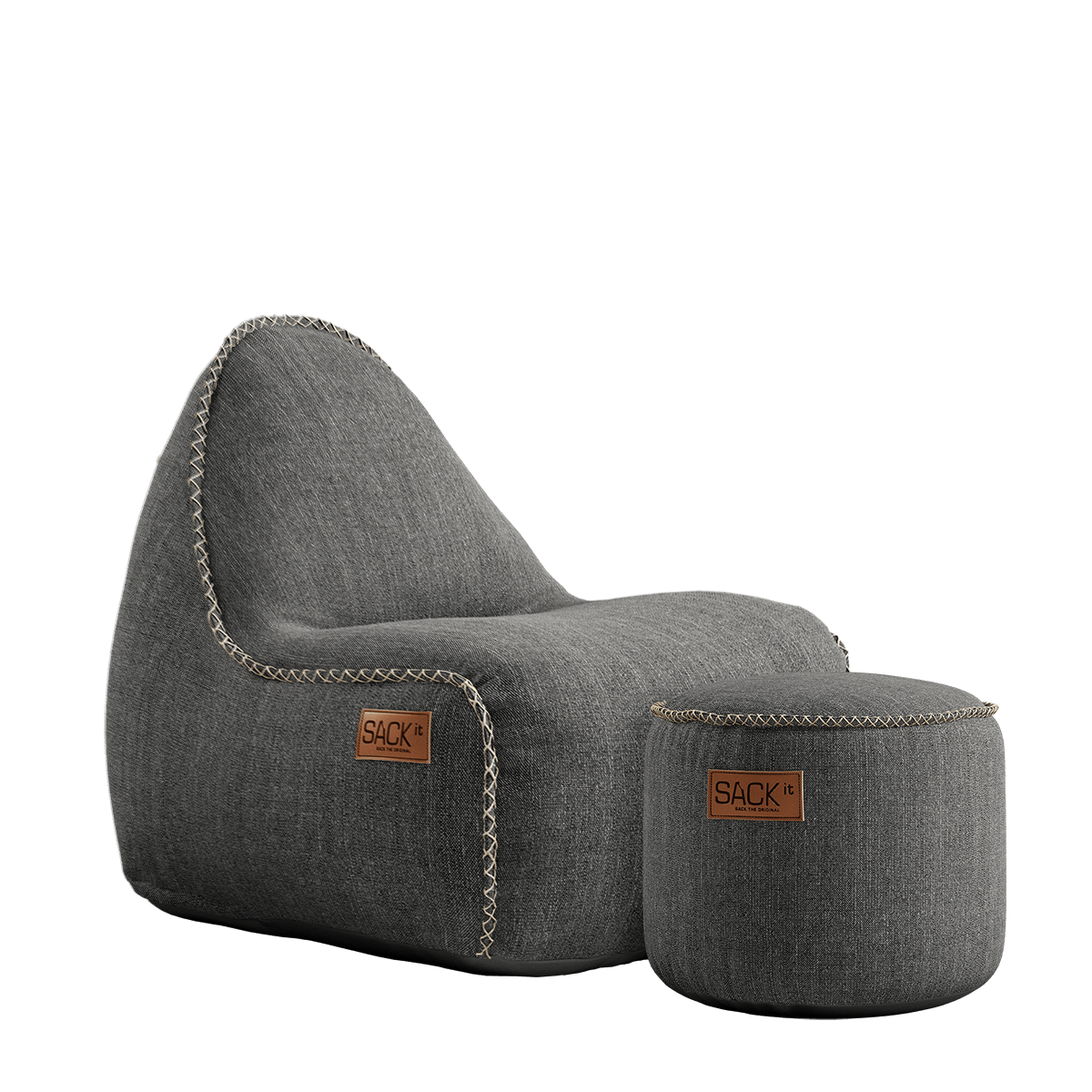 variant_9573039% | Cobana Junior Lounge Chair & Pouf - Cobana Grey | SACKit