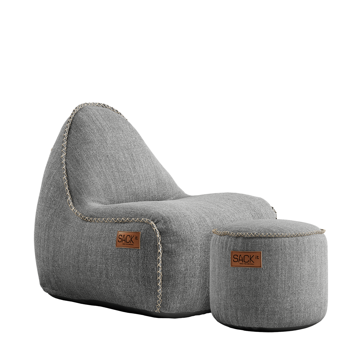  | Cobana Junior Lounge Chair & Pouf - Cobana Light Grey | SACKit