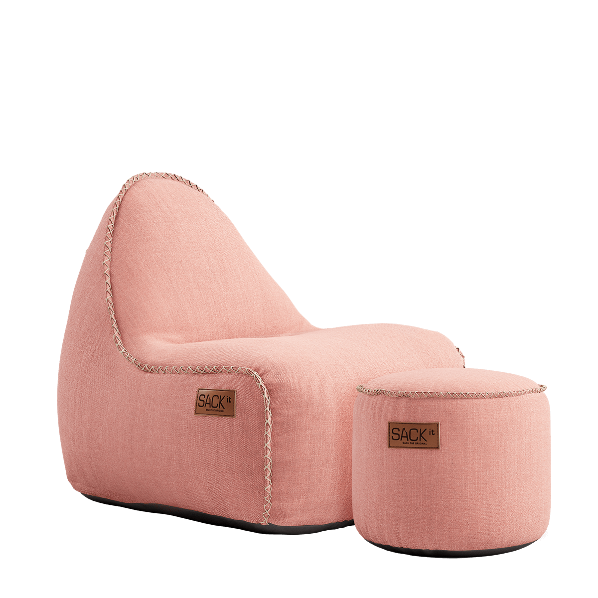 variant_9573041% | Cobana Junior Lounge Chair & Pouf - Cobana Rose | SACKit