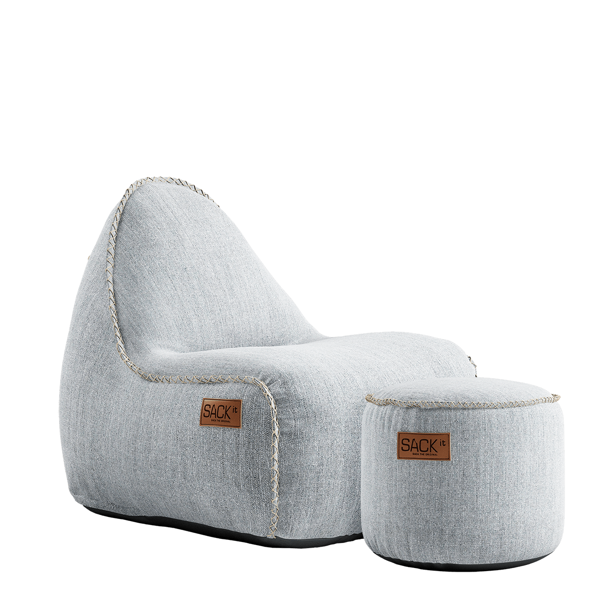 variant_9573032% | Cobana Junior Lounge Chair & Pouf - Cobana White | SACKit