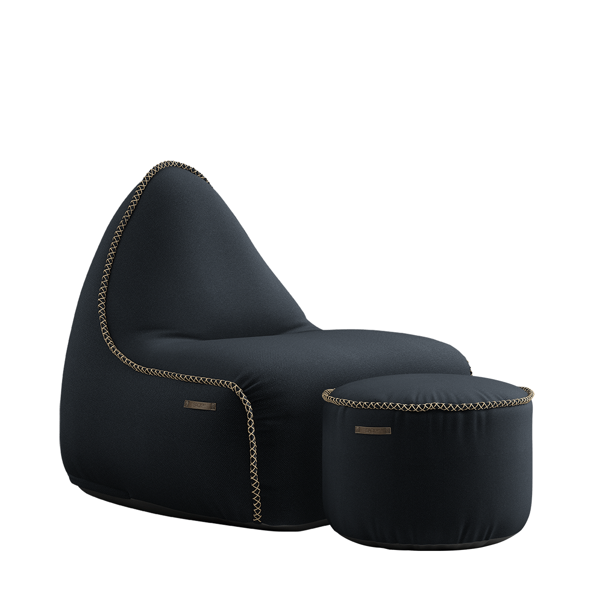  | Cura Lounge Chair & Pouf - Cura Black | SACKit