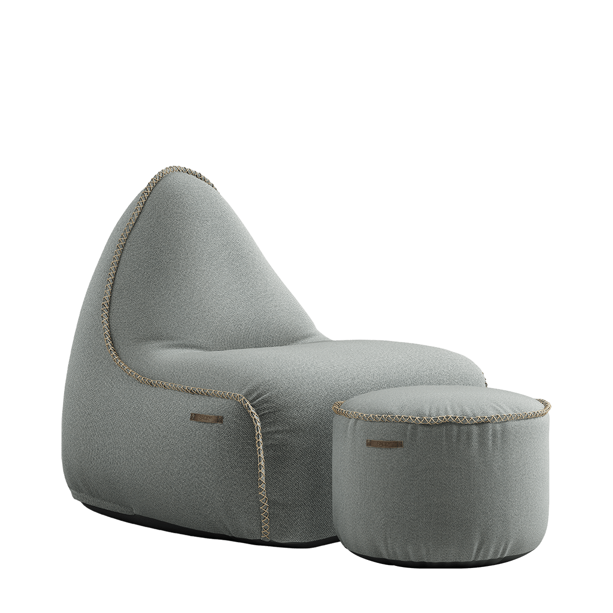  | Cura Lounge Chair & Pouf - Cura Grey | SACKit