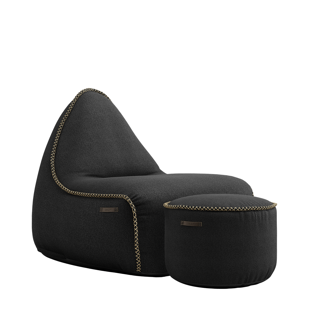  | Medley Lounge Chair & Pouf - Medley Black | SACKit