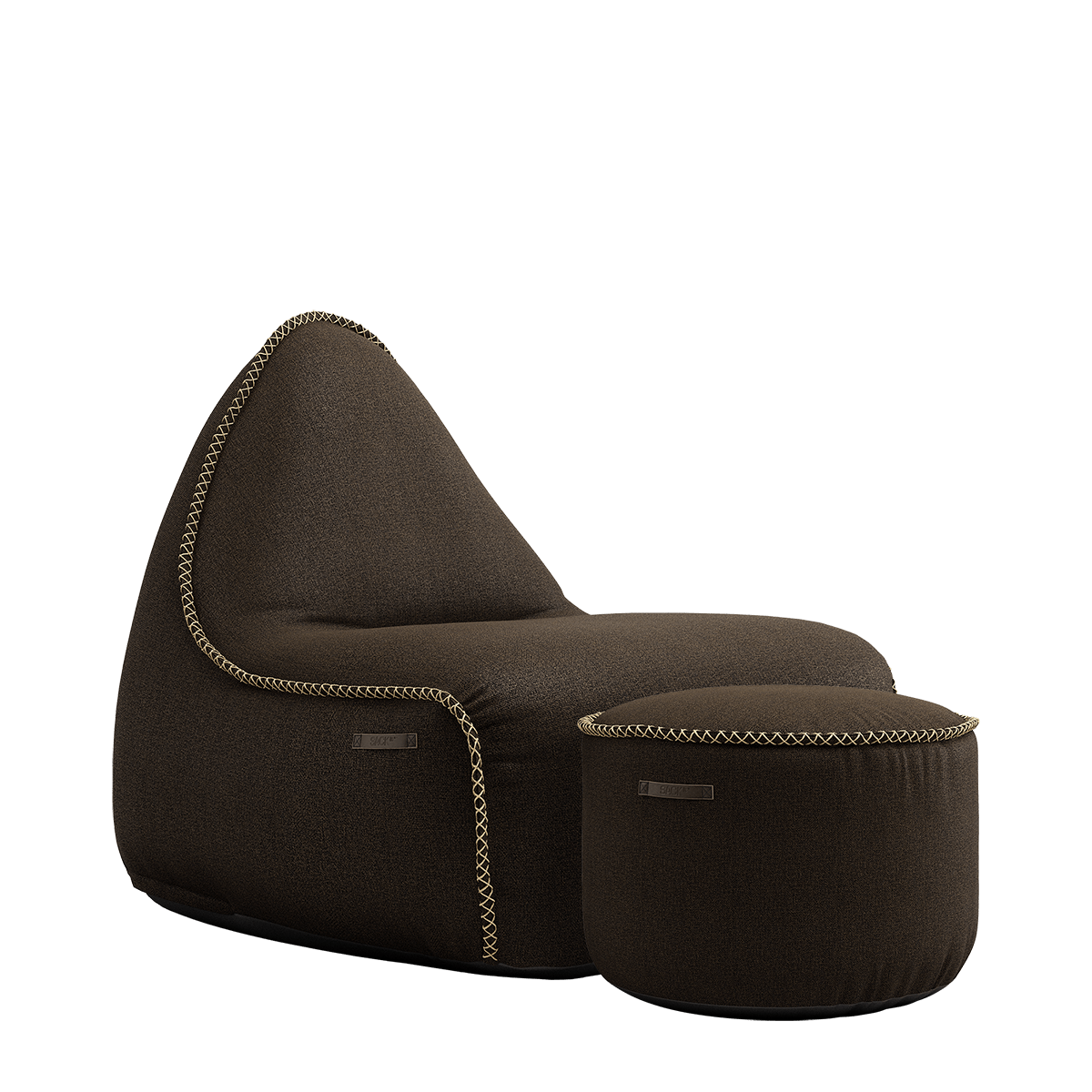  | Medley Lounge Chair & Pouf - Medley Coffee | SACKit