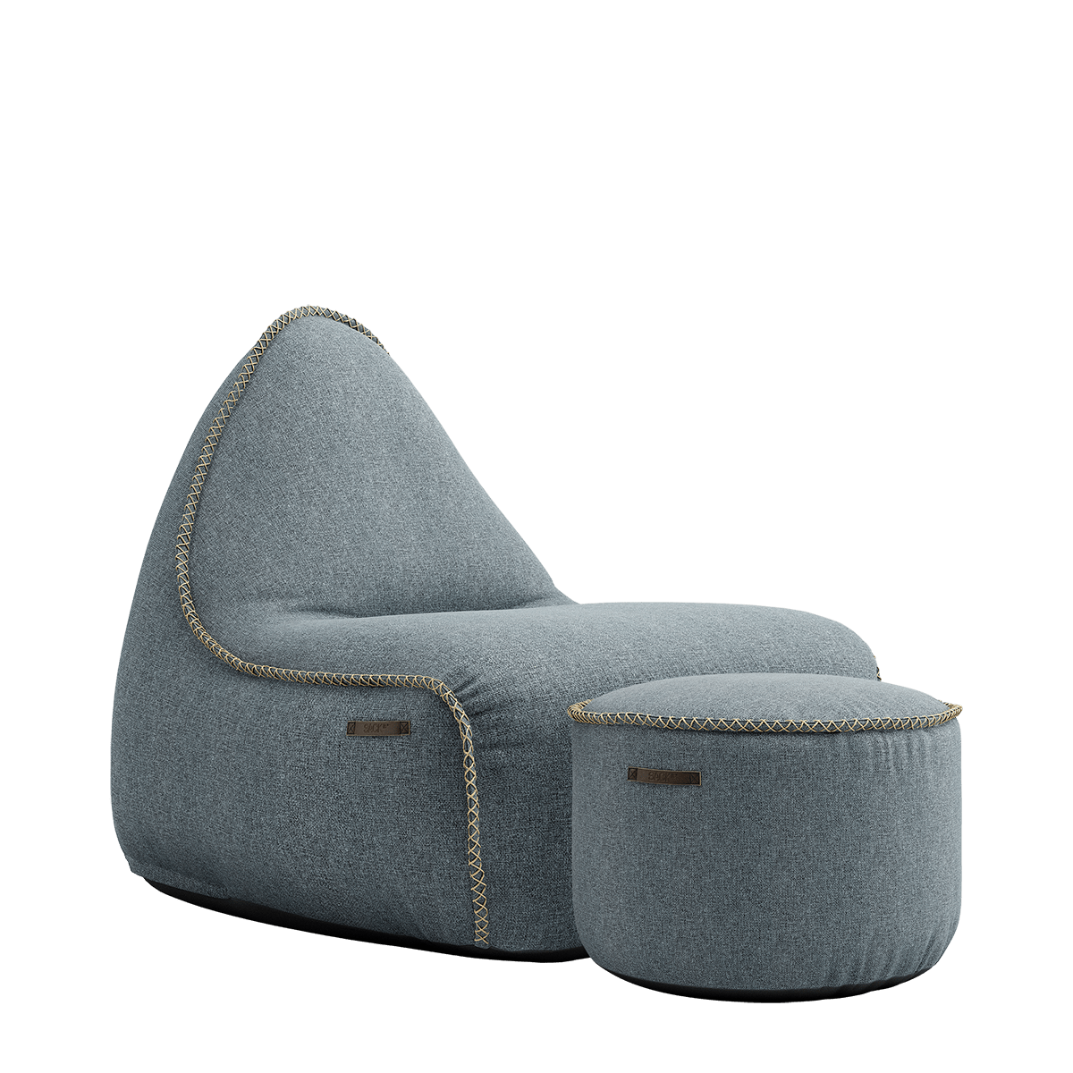  | Medley Lounge Chair & Pouf - Medley Dusty Blue | SACKit