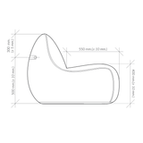 SACKit Chair & Pouf Indoor Lounge - Set in neutralem Stoff, bestehend aus Sessel und Hocker. | SACKit Chair & Pouf Indoor - Orange Jaquard | SACKit