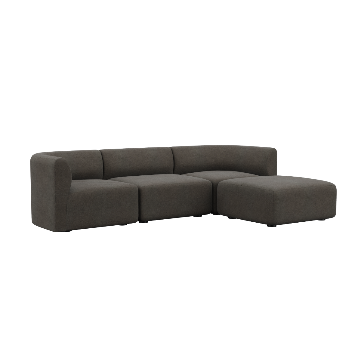 variant_8601106% | Fjord Sofa - 3 - Sitzer - Sealife Brown Mit Hocker | SACKit