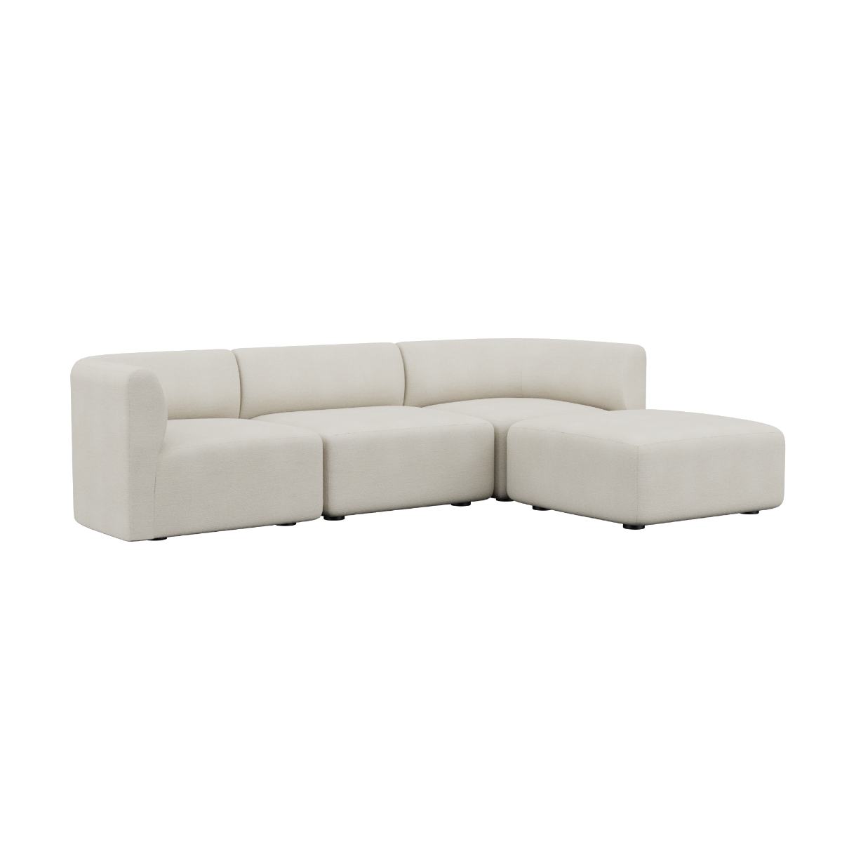 variant_8601107% | Fjord Sofa - 3 - Sitzer - Sealife Ivory Mit Hocker | SACKit