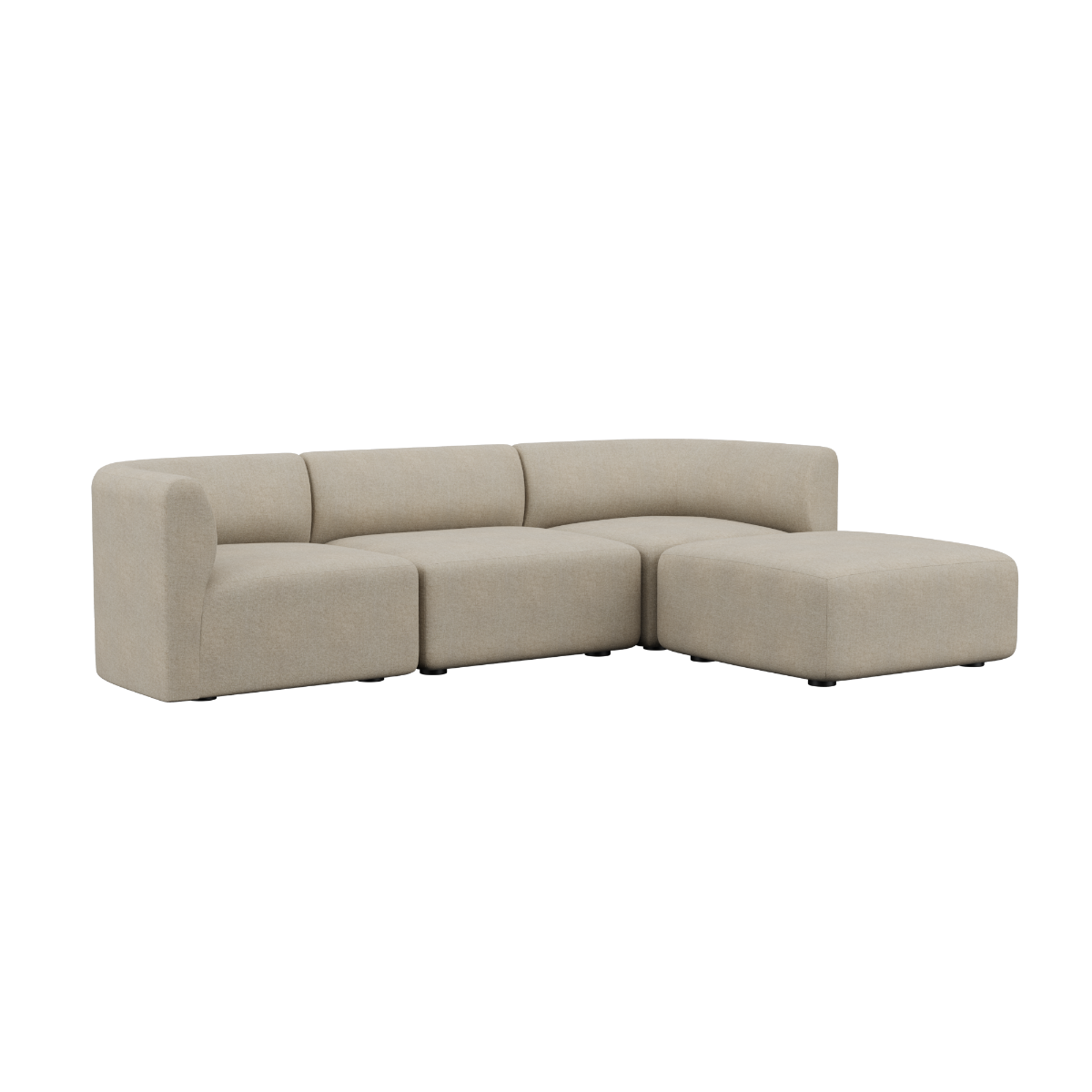 variant_8601108% | Fjord Sofa - 3 - Sitzer - Cosmo Beige Mit Hocker | SACKit
