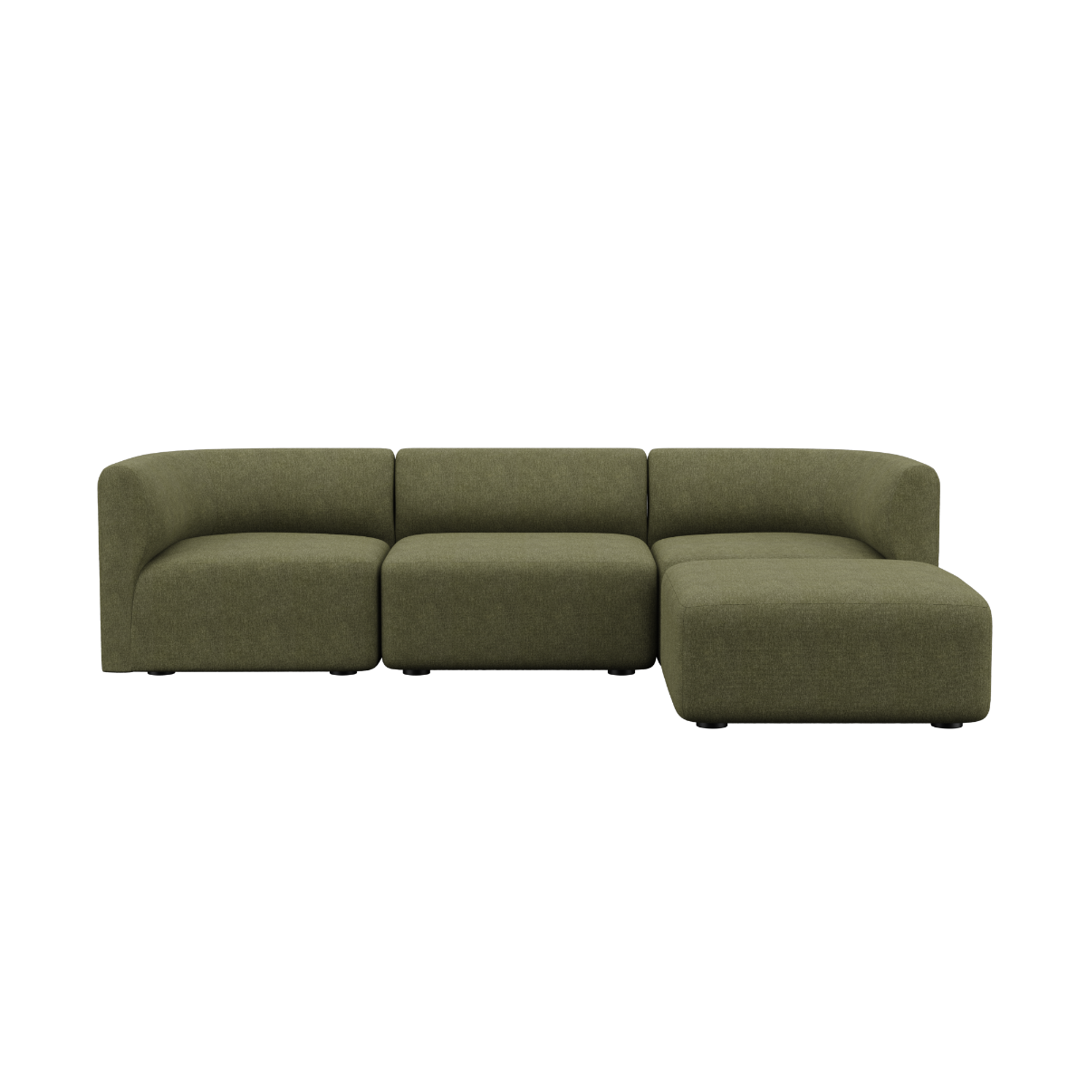 | Fjord Sofa - 3 - Sitzer - Cosmo Olive Mit Hocker | SACKit