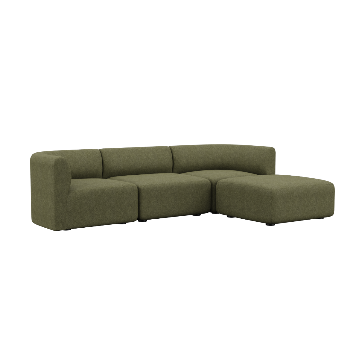 variant_8601109% | Fjord Sofa - 3 - Sitzer - Cosmo Olive Mit Hocker | SACKit
