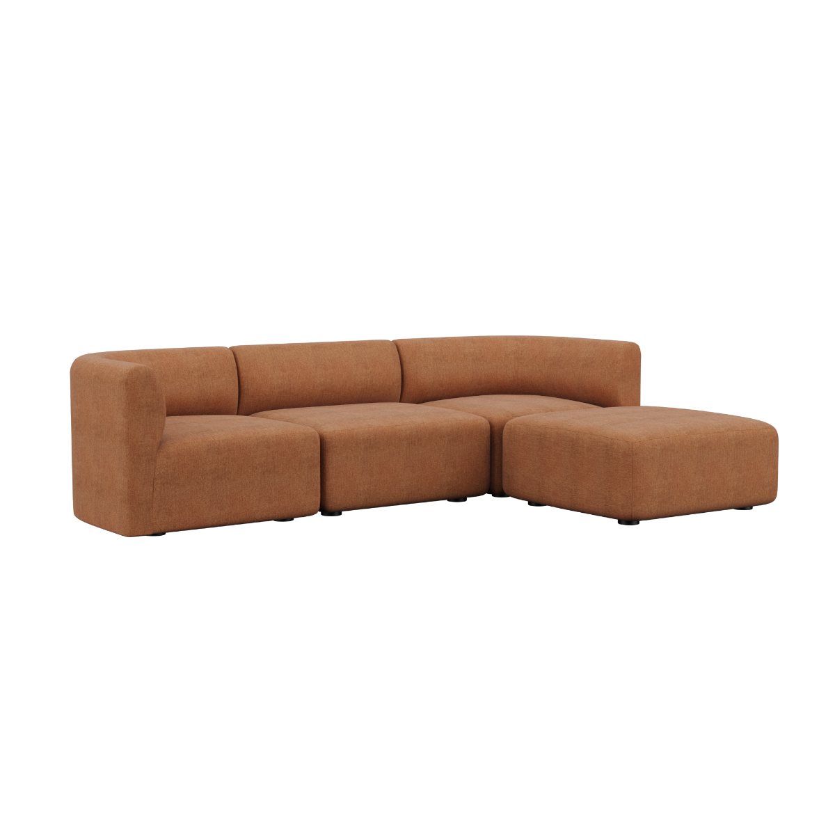 variant_8601110% | Fjord Sofa - 3 - Sitzer - Cosmo Terracotta Mit Hocker | SACKit