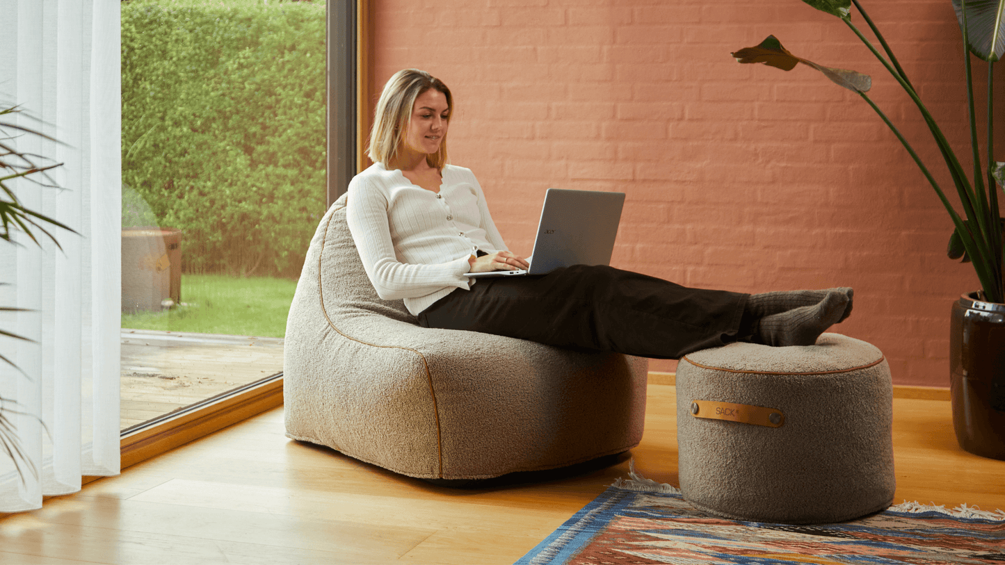 SACKit Pouf Indoor - Indoor-Pouf als Fußstütze oder Beistelltisch