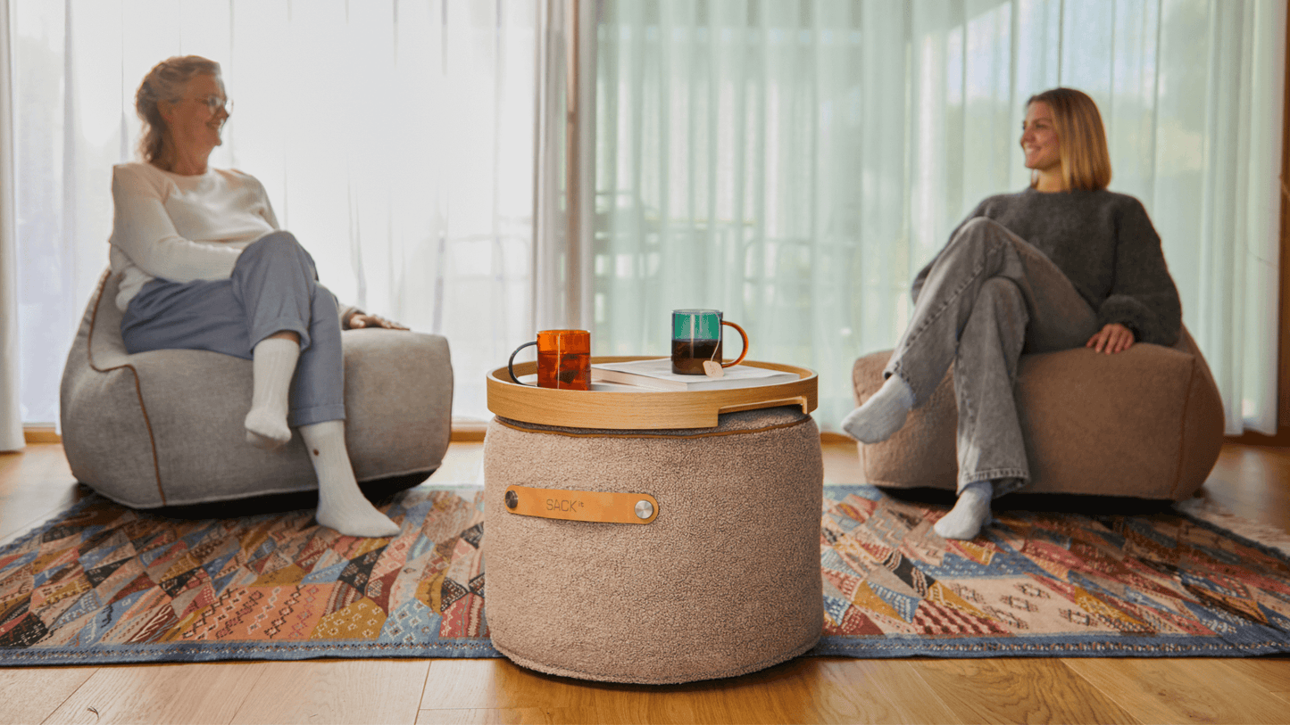 SACKit Pouf Indoor - Indoor-Pouf als Fußstütze oder Beistelltisch