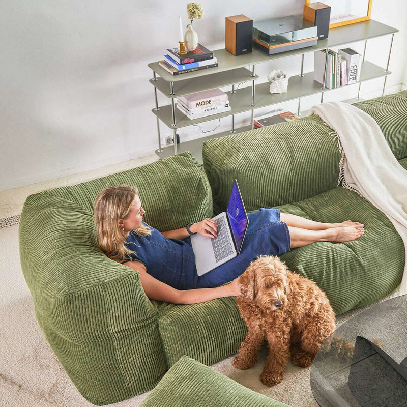 Soft Sofa Indoor - 2 Seater | Soft Sofa Indoor - 2 Seater - Orange Jaquard | SACKit