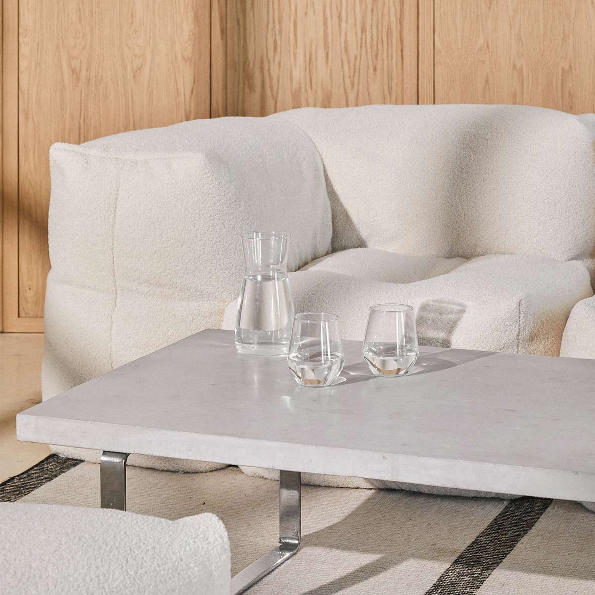Soft Sofa Indoor Corner in beige Corduroy Stoff, modulare und flexible Sofaecke ohne Gestell. | Soft Sofa Indoor - Corner - Teddy Beige | SACKit